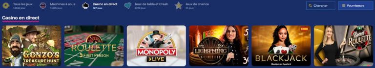 OhMyZino Casino jeux live